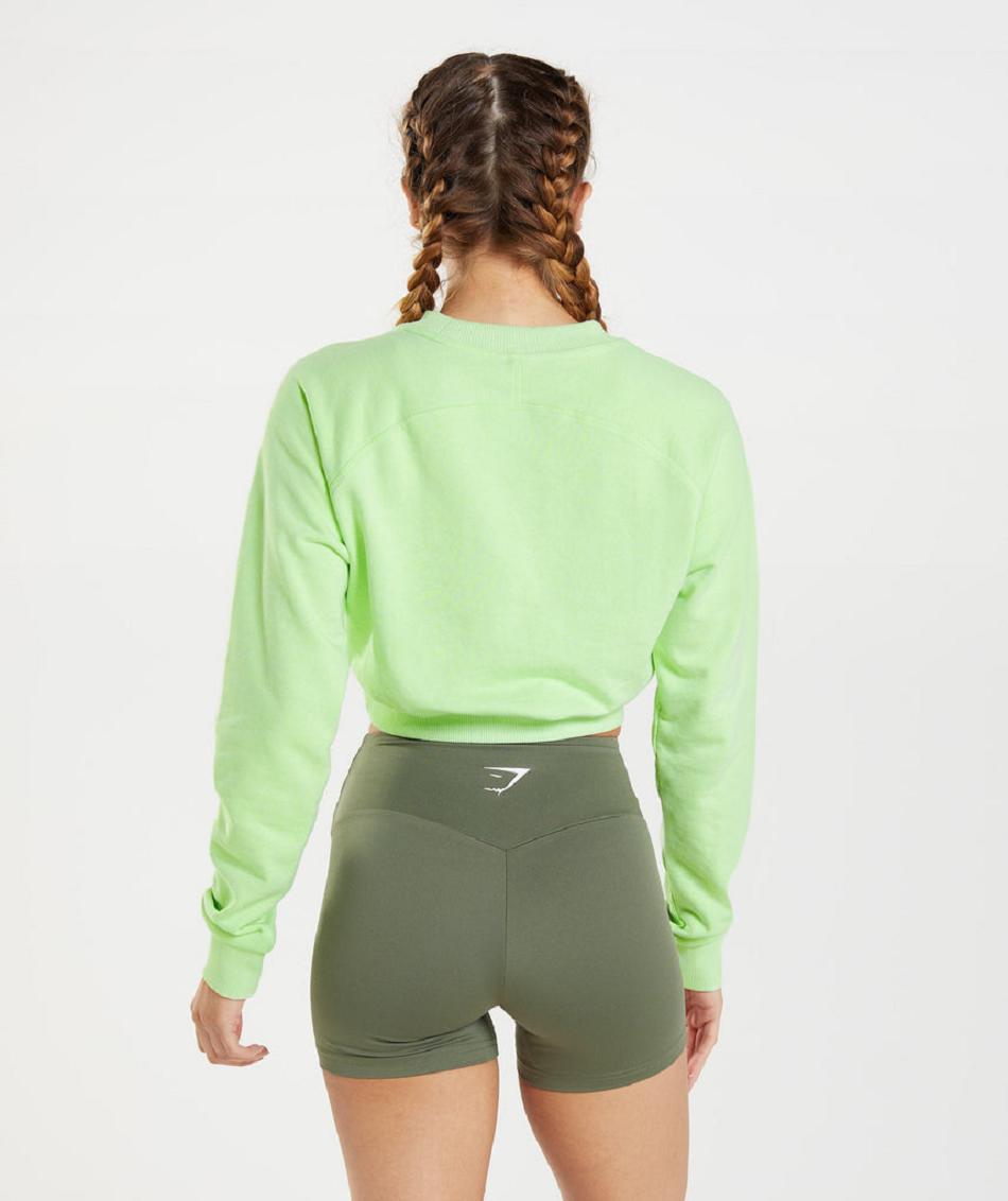 Accessories Damskie Gymshark Treningowe Cropped Swetry Zielone | PL 2530VRW